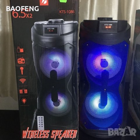 %@ Нова Караоке тонколона 2х6,5”, с FM тунер, дистанционно, BLUETOOTH, модел KTS 1086, снимка 1
