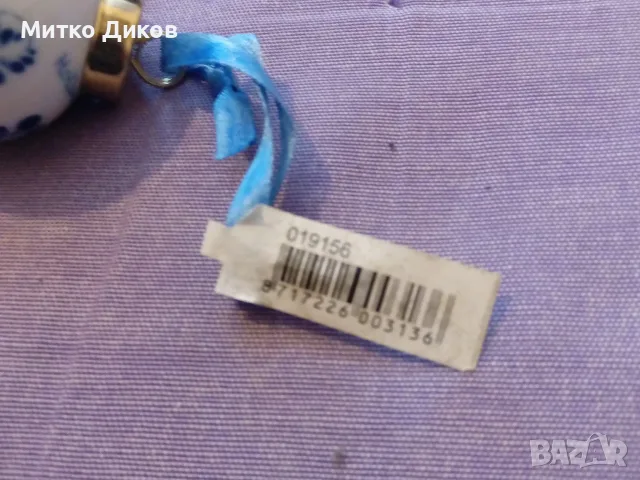 Коледна топка ръчно рисувана  нова Холандия порцелан глазура Delft Blue, снимка 5 - Коледни подаръци - 55804575