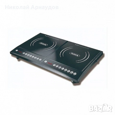 Котлон двоен индукционен Rosberg R51445JD, 2000W+2000W, Кристални плочи, Черен