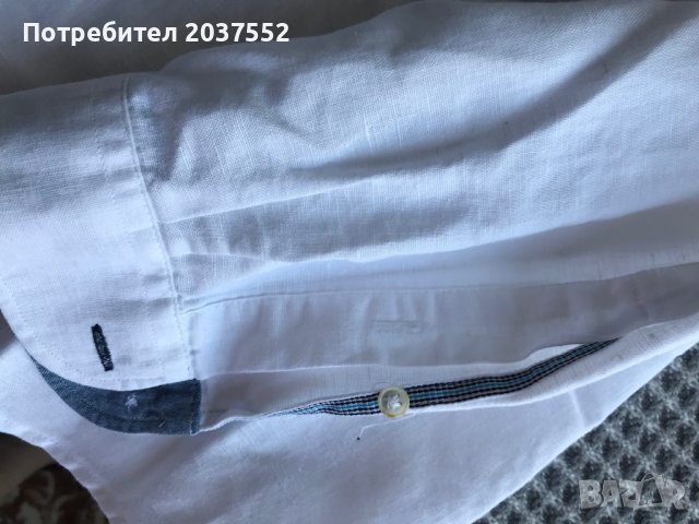 Мъжка риза лен ZARA, снимка 7 - Ризи - 42066226