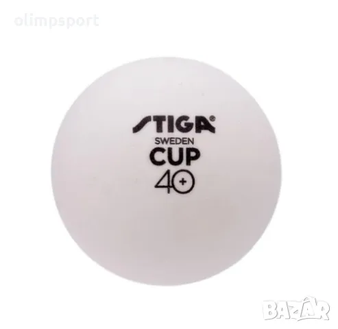 Топче за тенис на маса STIGA Cup 40+, Бяло.