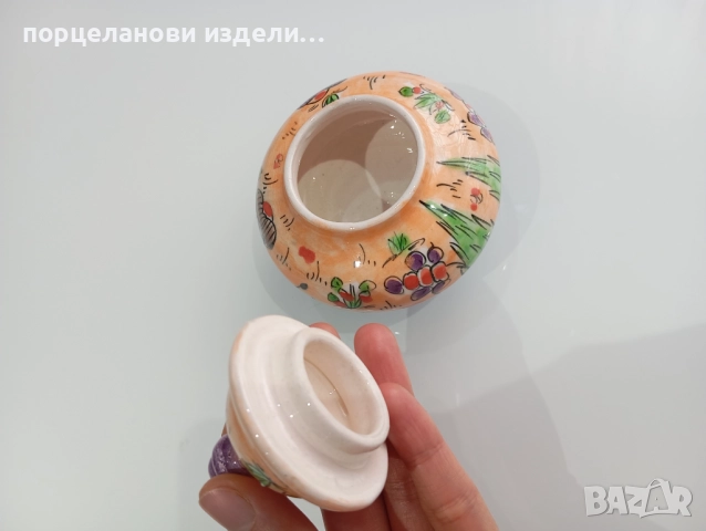 Порцеланова стара красива захарница буркан маркирана , снимка 7 - Кутии за храна - 52690100