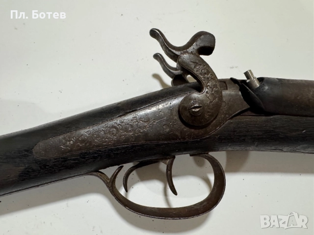 Стара двуцевна капсулна пушка, снимка 3 - Антикварни и старинни предмети - 52817604