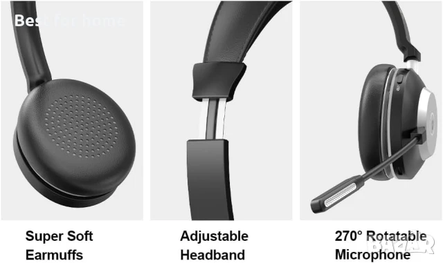 Безжични слушалки Wantek с микрофон - USB и Bluetooth, снимка 6 - Bluetooth слушалки - 50961987