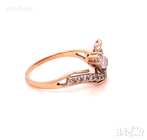 Златен дамски пръстен 1,81гр. размер:51 14кр. проба:585 модел:36775-5, снимка 3 - Пръстени - 53256340