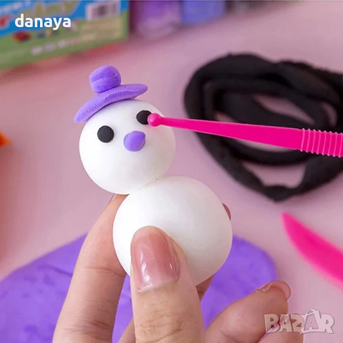 6466 Магически пластилин пяна моделин, 12 цвята с инструменти за моделиране, 12 грама, снимка 4 - Ученически пособия, канцеларски материали - 53721294