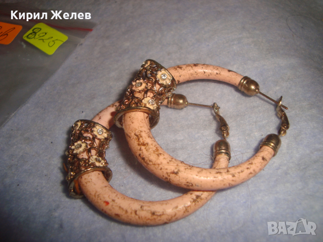 СТАРИ ОБЕЦИ с ПОЗЛАТЕН ОБКОВ и ЦИРКОНИ 8925, снимка 5 - Обеци - 36511899