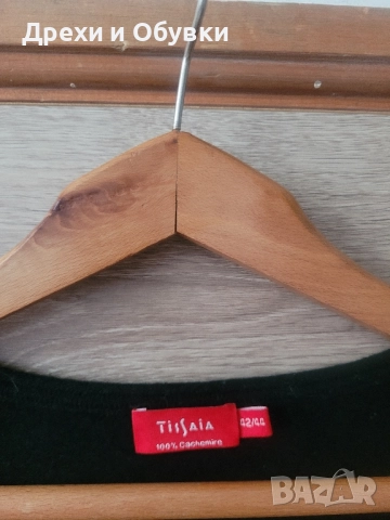 Черен пуловер 100% КАШМИР , снимка 2 - Блузи с дълъг ръкав и пуловери - 52490712