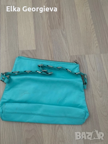 Оригинална дамска тюркоазена чантичка, снимка 4 - Чанти - 51945254