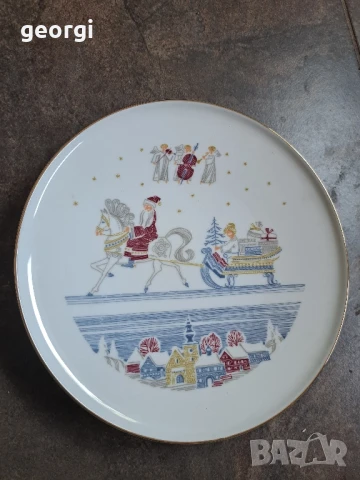 немска коледна порцеланова чиния     8/4, снимка 2 - Декорация за дома - 50996256
