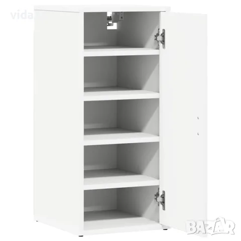 vidaXL Шкаф за обувки, бял, 32x35x70 см, инженерно дърво, снимка 5 - Шкафове - 56147868