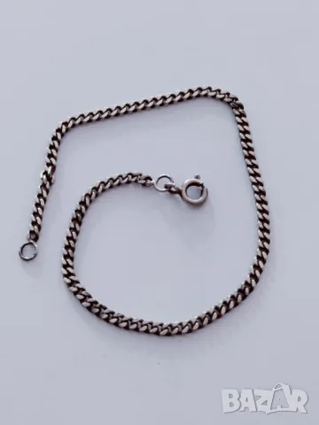 Сребърна гривна С, снимка 1