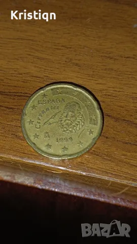 рядка монета 20 евро цента 1999 