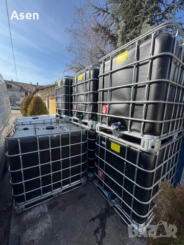 Бидони 1000 литра 1 тон черни бели прозрачни ibc контейнери ЧИСТИ , снимка 2 - Напояване - 52944014