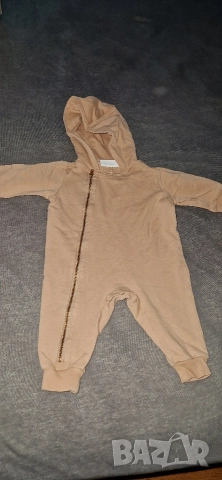 3-6м 68см Гащеризон, помук, мики маус, бежов, без следи от употреба , снимка 2 - Бебешки гащеризони - 52858152