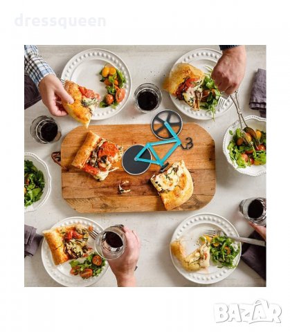 2995 НОЖ ЗА РЯЗАНЕ НА ПИЦА И ТЕСТО С ФОРМА НА КОЛЕЛО, снимка 3 - Прибори за хранене, готвене и сервиране - 34257815