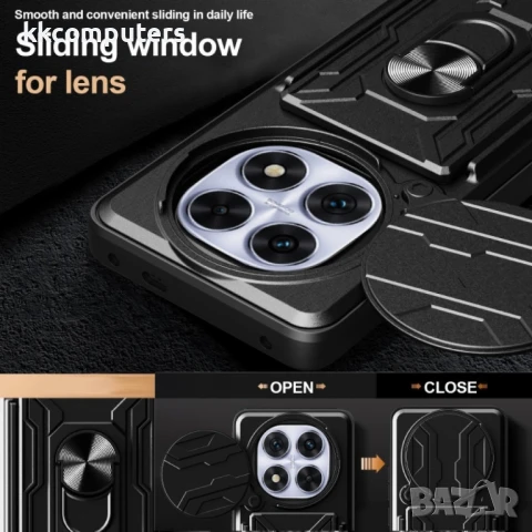 Xiaomi Redmi Note 14 Pro+ 5G Удароустойчив Ring Holder/ Card Slot Калъф и Протектор, снимка 8 - Калъфи, кейсове - 50906491