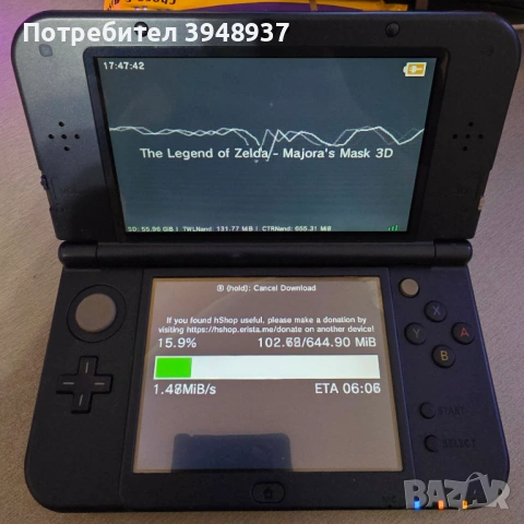 New Nintendo 3DS XL синьо 64GB с хак и много игри, снимка 2 - Nintendo конзоли - 53142847