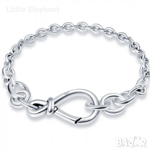 Сребърна гривна Пандора,"До безкрая",17 см/нова, снимка 1