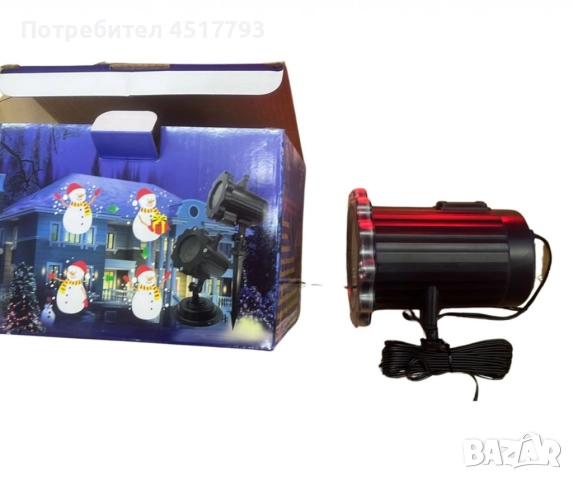 Водоустойчив LED проектор Снежинка за прожектиране на сняг, снимка 2 - Прожектори - 52565624