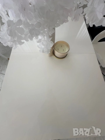 Бяла разтегателна маса гланц , айко, снимка 8 - Маси - 53470053