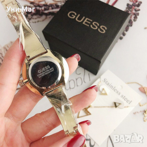 Дамски ръчен часовник Guess + ПОДАРЪК колие и обеци , снимка 6 - Дамски - 36269329