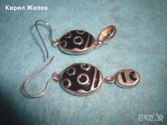 PRIOLI ЕМАЙЛИРАНИ СРЕБЪРНИ МАРКОВИ ОБЕЦИ СРЕБРО 925 БУТИКОВИ АРТ ИЗРАБОТКА 25745, снимка 4 - Обеци - 35736366