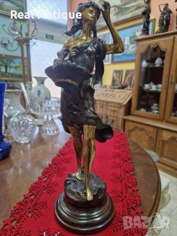 Уникална антикварна френска фигура статуетка пластика , снимка 3 - Антикварни и старинни предмети - 41594424