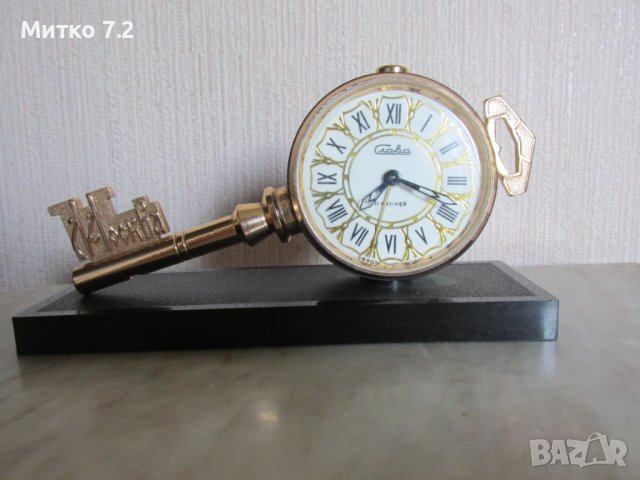 НАСТОЛЕН МЕХАНИЧЕН ЧАСОВНИК  СЛАВА , снимка 4 - Антикварни и старинни предмети - 41333802