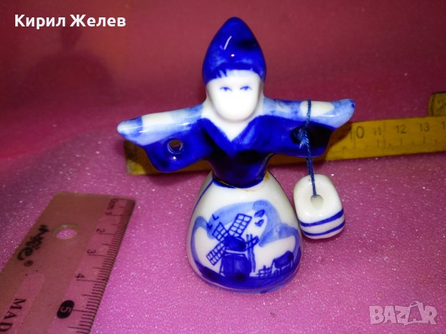 СТАРА ХОЛАНДСКА ПОРЦЕЛАНОВА РИСУВАНА ТРАДИЦИОННА ФИГУРКА АРТ СУВЕНИР НИДЕРЛАНДИЯ 42908, снимка 9 - Статуетки - 44184586