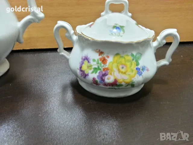 Стар порцелан Чехословакия чайник захарница , снимка 5 - Антикварни и старинни предмети - 49882964