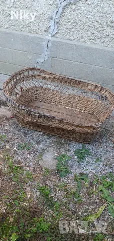 Голям плетен кош , снимка 2 - Антикварни и старинни предмети - 47736995