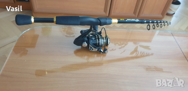 телескоп за спининг - къса транспортна дължина Макара и влакно 