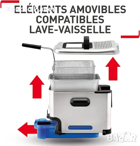 Фритюрник Tefal Oleoclean Pro Inox Design 3.5L 2300W, снимка 6 - Фритюрници - 56028588
