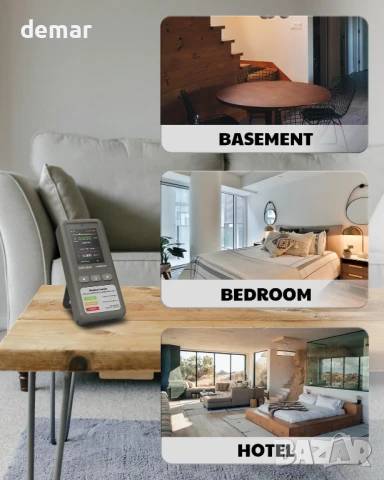 AEGTEST HOUND-1011 Преносим радон детектор за дома, лек, точен сензор, снимка 6 - Друга електроника - 51299393