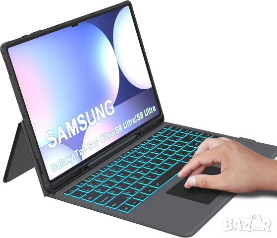 Калъф с клавиатура с тъчпад за Samsung Galaxy Tab S10/ S9/ S8 Ultra 14.6", снимка 8 - Таблети - 53256217