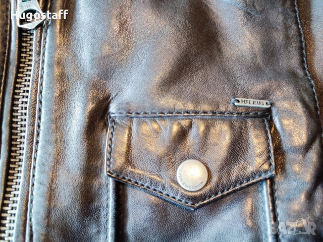 Мъжко оригинално кожено яке рокерия Pepe Jeans Хлл, снимка 6 - Якета - 51953742