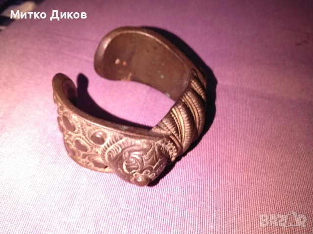 Сребърна гривна рогатка с позлата кубелия сачан 100грама, снимка 2 - Гривни - 52708574