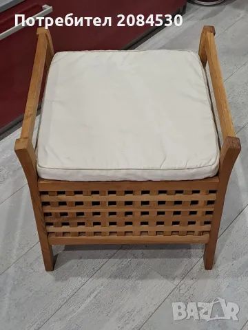 Табуретка орех масив 49,5/49,5/47, снимка 4 - Дивани и мека мебел - 49301856