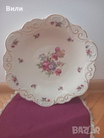 Уникално, ръчно декорирано и позлатено плато