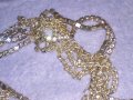 ЕФЕКТНА ПОСРЕБРЕНА КРИСТАЛНА ОГЪРЛИЦА КОЛИЕ ГЕРДАН ВИНТИДЖ СТИЛ 38612, снимка 9