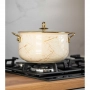 Тенджера Goldmann GM 8017-26B, 26см., Емайл, Индукция, Бял/Старо злато, снимка 3