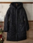 Дълго черно зимно яке с качулка гъши пух , снимка 3