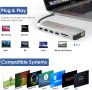 USB C докинг станция за три монитора 2 HDMI+DisplayPort, WAVLINK 100 W, снимка 10