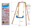 Детска люлка с баскетболен кош, метална рамка, градинска люлка за деца, снимка 5