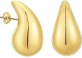 Нови Масивни златни обеци Жени Момичета Подарък 18-каратово златно покритие бужу