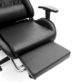 Геймърски стол с прибираща се подложка за крака и функция за масаж - черен, снимка 11