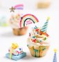 1 вид сет топери и кошнички капсули за мъфини кексчета Еднорог unicorn дъга, снимка 4