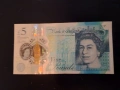 Банкнота от 5 британски лири в обращение, Англия, Великобритания, QEII, банкнота от Уинстън Чърчил, снимка 2