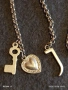 Колие с висулка във формата на сърце, ключ буква J романтино за влюбени 39746, снимка 3